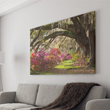 Gorgeous Summer Garden Under The Tree Canvas Prints Wall Art, Home Living Room Decor, Large Canvas