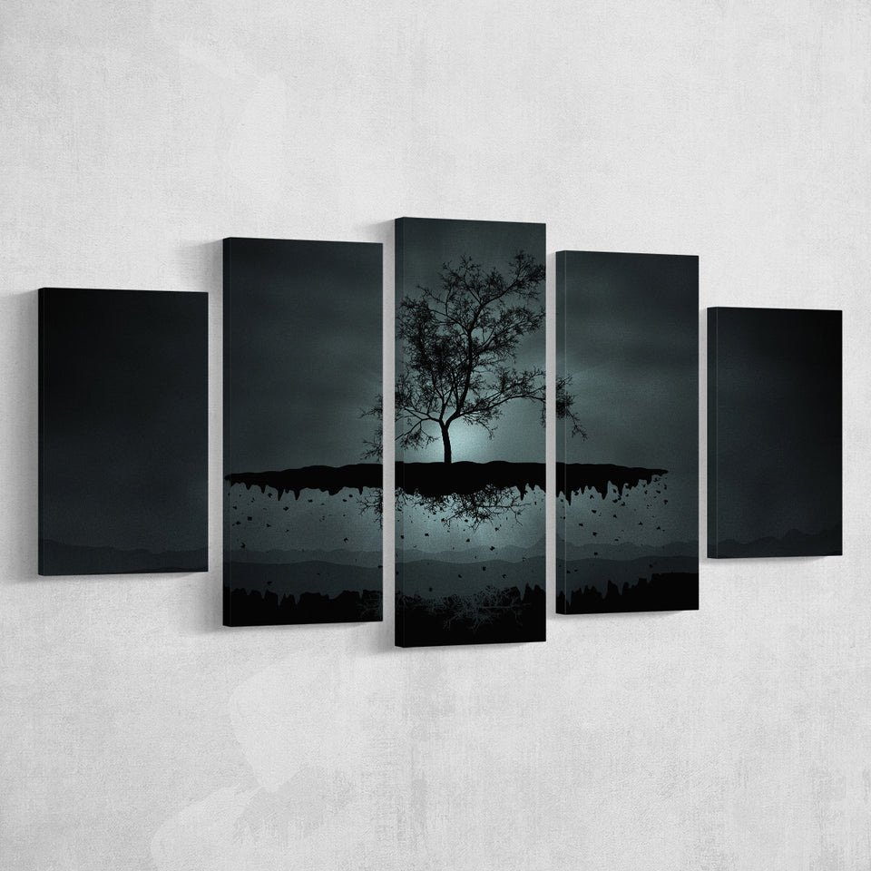 Gothic Theme Canvas Art, Dark Gothic, 5 Panel Canvas Prints Wall Art,Mixed Canvas, Large Canvas