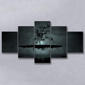 Gothic Theme Canvas Art, Dark Gothic, 5 Panel Canvas Prints Wall Art,Mixed Canvas, Large Canvas