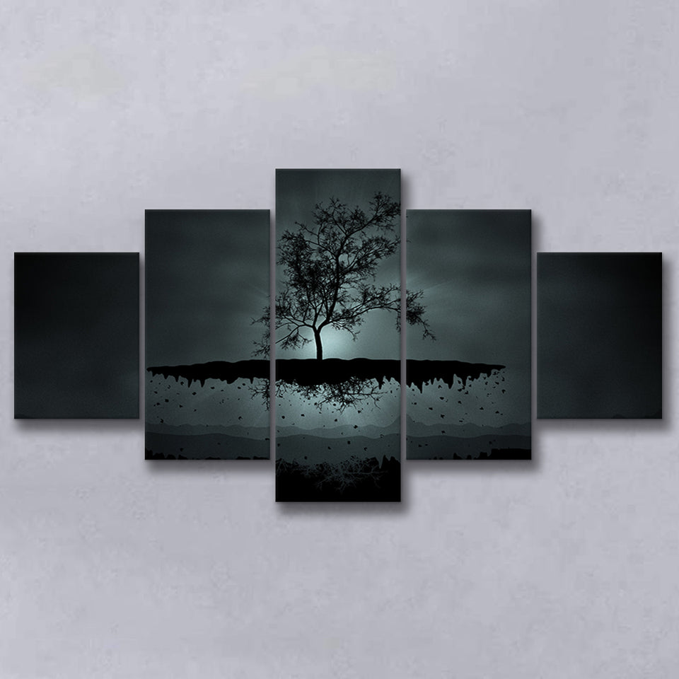 Gothic Theme Canvas Art, Dark Gothic, 5 Panel Canvas Prints Wall Art,Mixed Canvas, Large Canvas