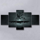 Gothic Theme Canvas Art, Dark Gothic, 5 Panel Canvas Prints Wall Art,Mixed Canvas, Large Canvas