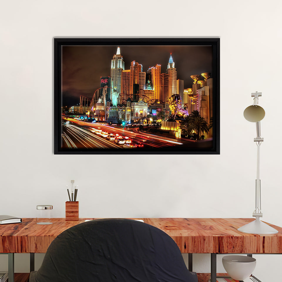 Puzzle 1000 Pezzi Con Panorama Notturno Di Las Vegas, Misura 70x50 Cm, Poster Incluso, Regalo Ideale Per Adulti E Famiglie, Stimola Concentrazione E Pazienza