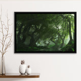 Long Big Tree Forest And A River Framed Canvas Prints Wall Art - Painting Canvas, Wall Decor, Floating Frame,Painting Prints, For Sale