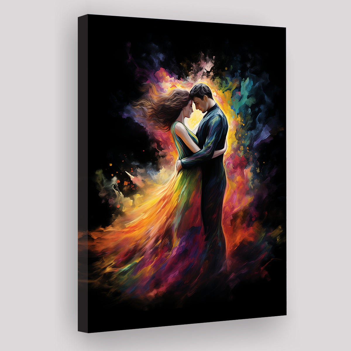 Love Huge Couple Art Painting Mixed Color, Painting Art, Canvas