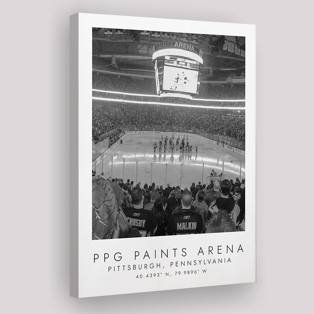 Ppg Paints Arena Pittsburgh Penguins Ice Hockey Lovers Black And White Art Canvas Prints Wall Art Home Decor