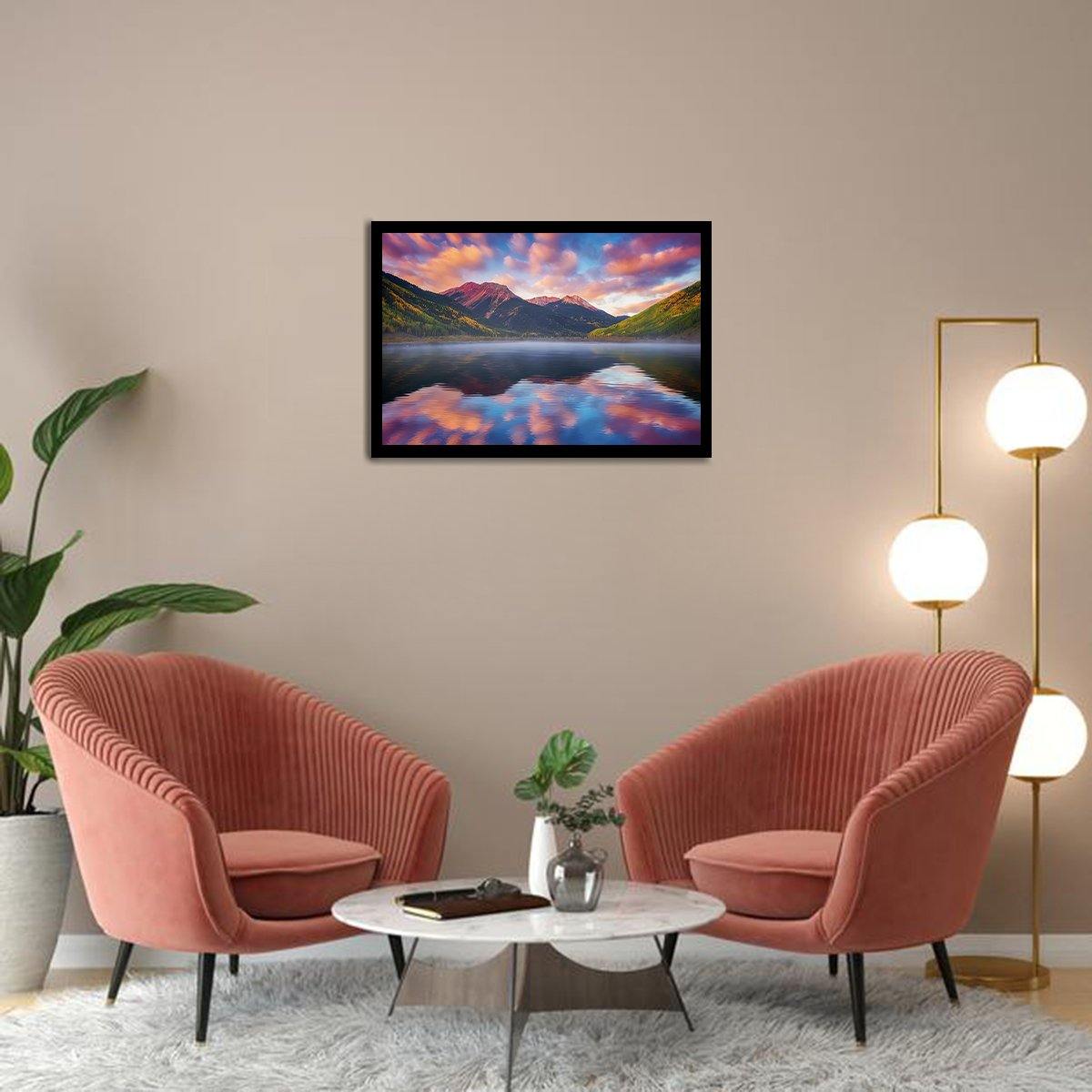 Red Mountain Reflection - Mountain Art, Print Art, Frame Art
