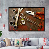 Rusty Toolst Old Tools Canvas Print Mechanic Gift Framed Art Prints Wall Art Decor, Framed Picture, Home Decor