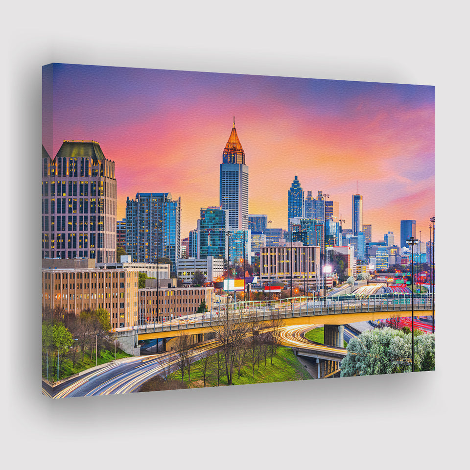 Skyline Of Atlanta Canvas Wall Art - Painting Canvas, Canvas Prints, Painting Art, Prints for Sale
