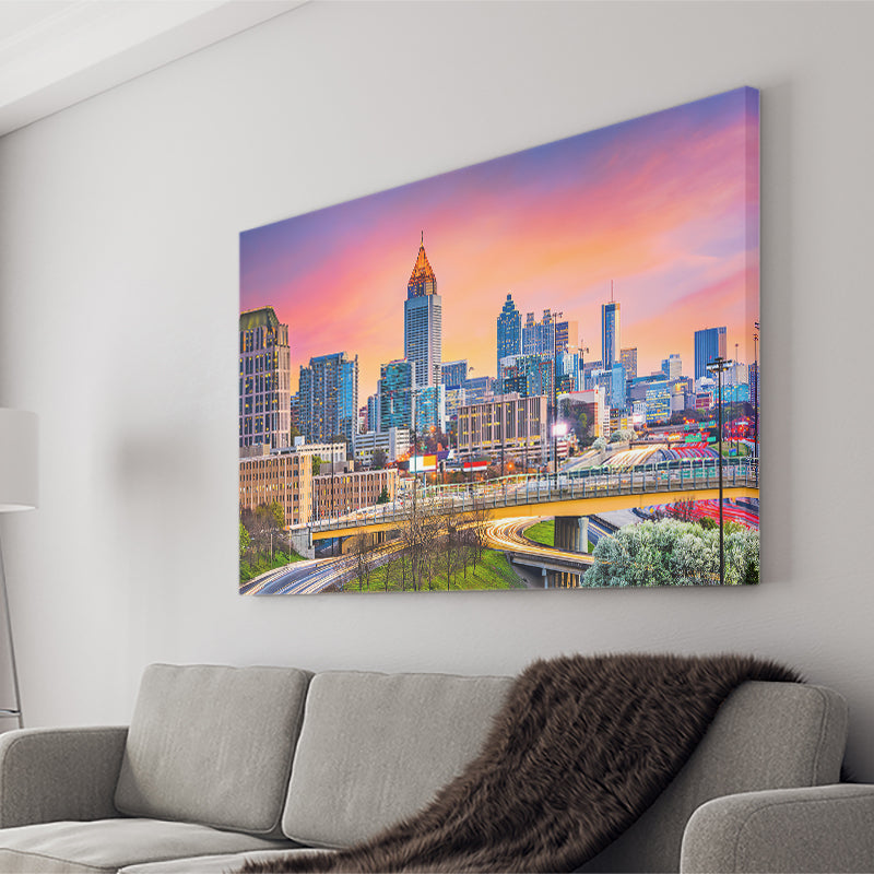 Skyline Of Atlanta Canvas Wall Art - Painting Canvas, Canvas Prints, Painting Art, Prints for Sale