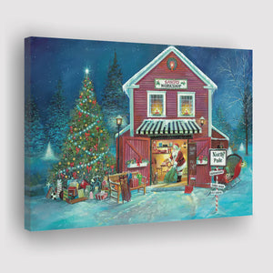 Santas Workshop Xmas Canvas Prints Wall Art - Painting Canvas, Home Wall Decor, For Sale, Canvas Gift