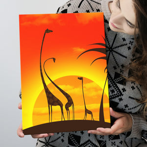 Savanna Africa Sunset Background Canvas Prints Wall Art - Painting Canvas, African Art, Home Wall Decor, Painting Prints, For Sale