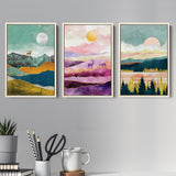 Scenic Landscape Set of 3 Piece Framed Canvas Prints Wall Art Decor