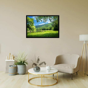 Summer Landscape with River-Forest art, Art print, Plexiglass Cover