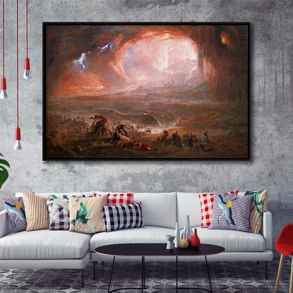 The Fall Of Babylon By John Martin Framed Canvas Prints Wall Art - Painting Canvas, Wall Decor, Floating Frame,Painting Prints, For Sale