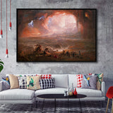 The Fall Of Babylon By John Martin Framed Canvas Prints Wall Art - Painting Canvas, Wall Decor, Floating Frame,Painting Prints, For Sale