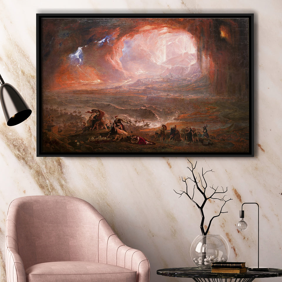 The Fall Of Babylon By John Martin Framed Canvas Prints Wall Art - Painting Canvas, Wall Decor, Floating Frame,Painting Prints, For Sale