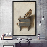 The Goldfinch By Fabritius Framed Art Prints Wall Decor - Painting Prints, Wall Art, Black Picture, Ready to hang