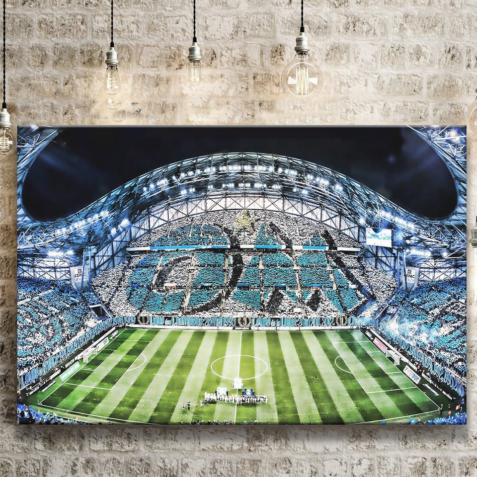 Velodrome, Match, Full Stadium, Olympique Marseille Stadium, Soccer Canvas Prints Wall Art - Painting Canvas, Wall Decor,Fan Gift,Art Prints