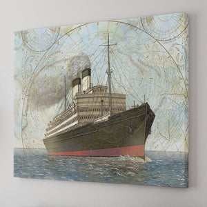 Vintage Travel   Ship Canvas Wall Art - Canvas Prints, Prints For Sale, Painting Canvas,Canvas On Sale