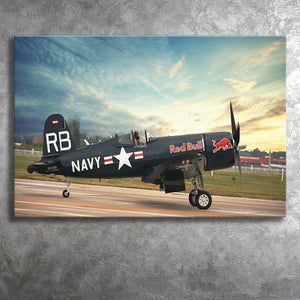 Vought F4U Corsair Red Bull Canvas Prints Wall Art Decor - Painting Canvas, Art Prints, Ready to Hang
