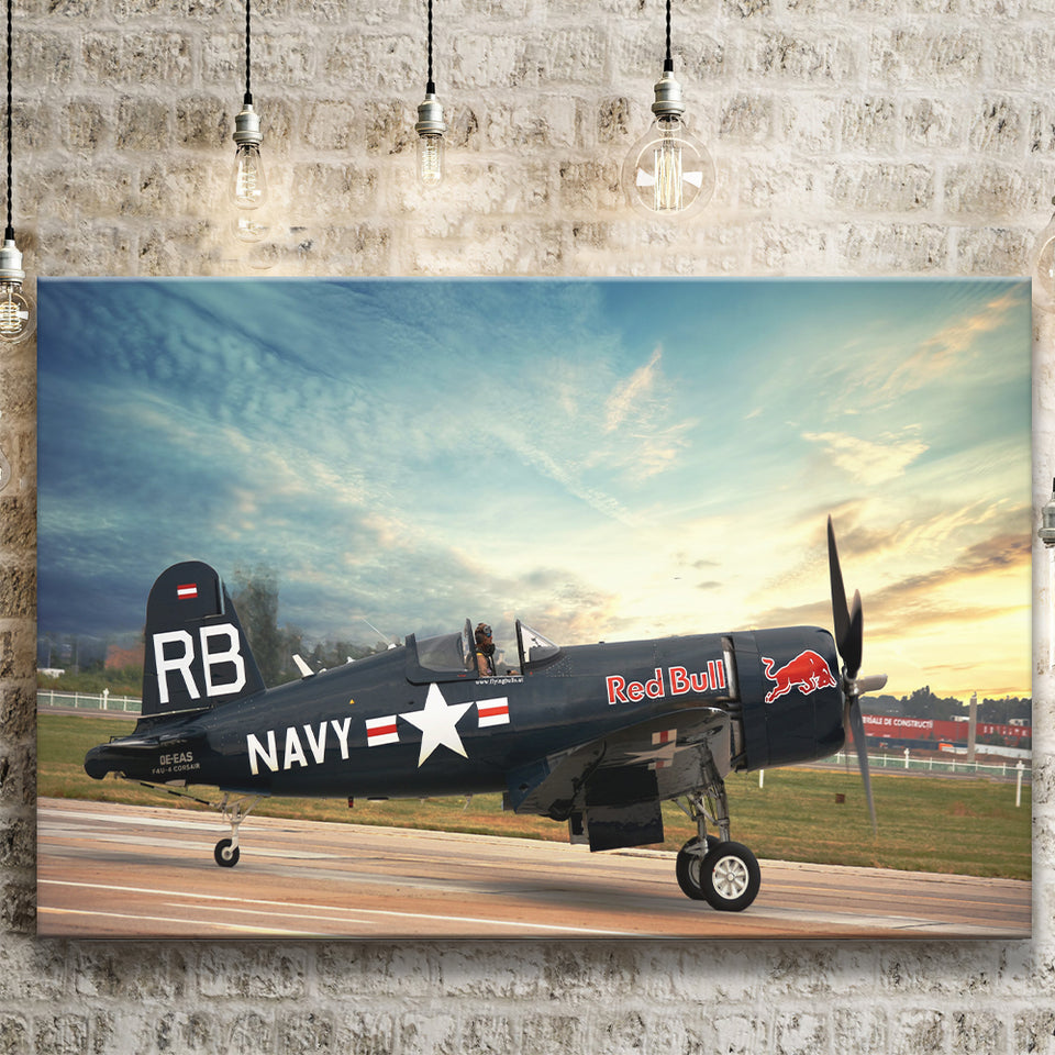 Vought F4U Corsair Red Bull Canvas Prints Wall Art Decor - Painting Canvas, Art Prints, Ready to Hang