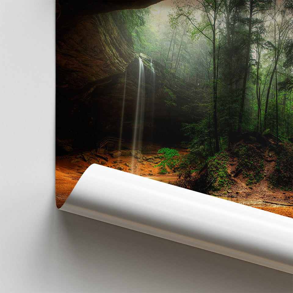 Waterfall Art Forest Poster Prints Wall Art Decor, Unframe, Poster Art