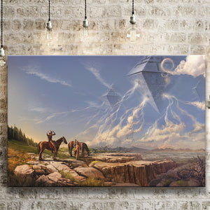 Fantasy Art Native Americans Science Fiction Spaceship Canvas Prints Wall Art - Painting Canvas, Painting Prints, Home Wall Decor, For Sale