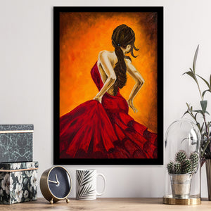Flamenco Dancing Girl Professional Dancer Framed Art Print Wall Art Decor,Framed Picture