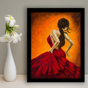 Flamenco Dancing Girl Professional Dancer Framed Art Print Wall Art Decor,Framed Picture