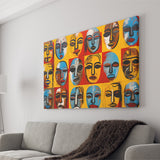 Many Diffirent Mask Native American Abstract Faces V7 Canvas Prints Wall Art Home Decor, Painting Canvas,Wall Decor