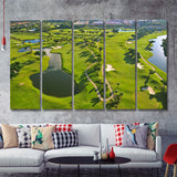 Overhead View Of Florida Golf Course 5 Pieces Canvas Prints Wall Art Decor - Painting Canvas,Multi Panel,Painting Prints,For Sale