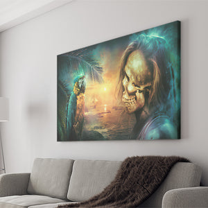 Pirate Skull And Parrot Canvas Wall Art - Canvas Prints, Prints For Sale, Painting Canvas,Canvas On Sale