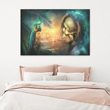 Pirate Skull And Parrot Canvas Wall Art - Canvas Prints, Prints For Sale, Painting Canvas,Canvas On Sale