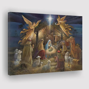 The Birth Of Jesus Christ Xmas Canvas Prints Wall Art - Painting Canvas, Home Wall Decor, For Sale, Canvas Gift