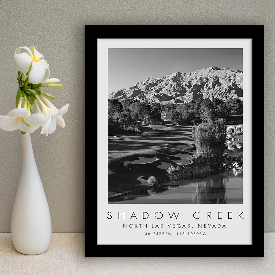 Shadow Creek Golf Club Hole 18, North Las Vegas, Nevada, Golf Art, Gift for him, Framed Art Print Wall Decor