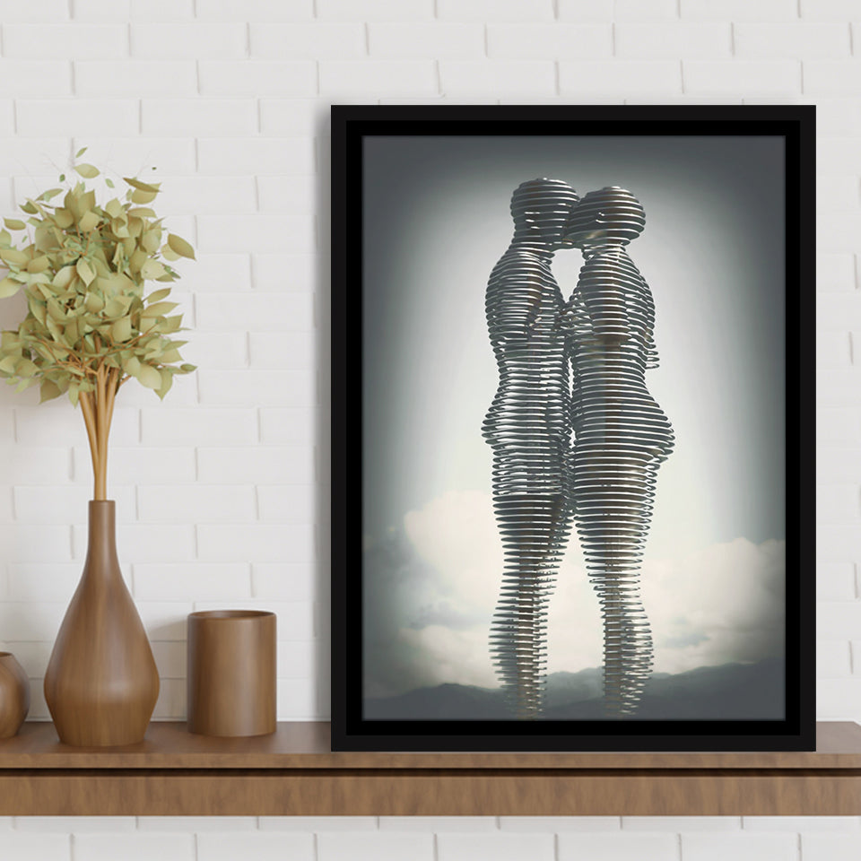 3D Effect Ali & Nino Couple Love Art Framed Canvas Prints Wall Art - Painting Canvas, Home Wall Decor, Prints for Sale, Floating Frame