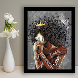 African American Wall Art Black Women Black Queen Women Music Notes Framed Art Prints Wall Decor - Painting Prints,Wall Art,Framed Picture