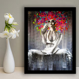 Coke Lady Pop Art Graffiti Art Framed Art Print Wall Decor - Painting Art, Wall Art, Framed Picture, Black Frame