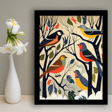 Songbirds Retro Art Print, City Art Print, Framed Art Print Wall Art Home Decor, Framed Picture