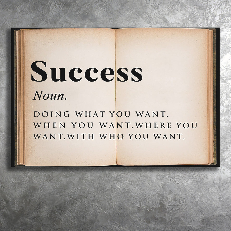Success Open Book Canvas Prints Wall Art - Painting Canvas,Office Business Motivation Art, Wall Decor