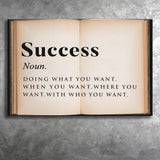 Success Open Book Canvas Prints Wall Art - Painting Canvas,Office Business Motivation Art, Wall Decor