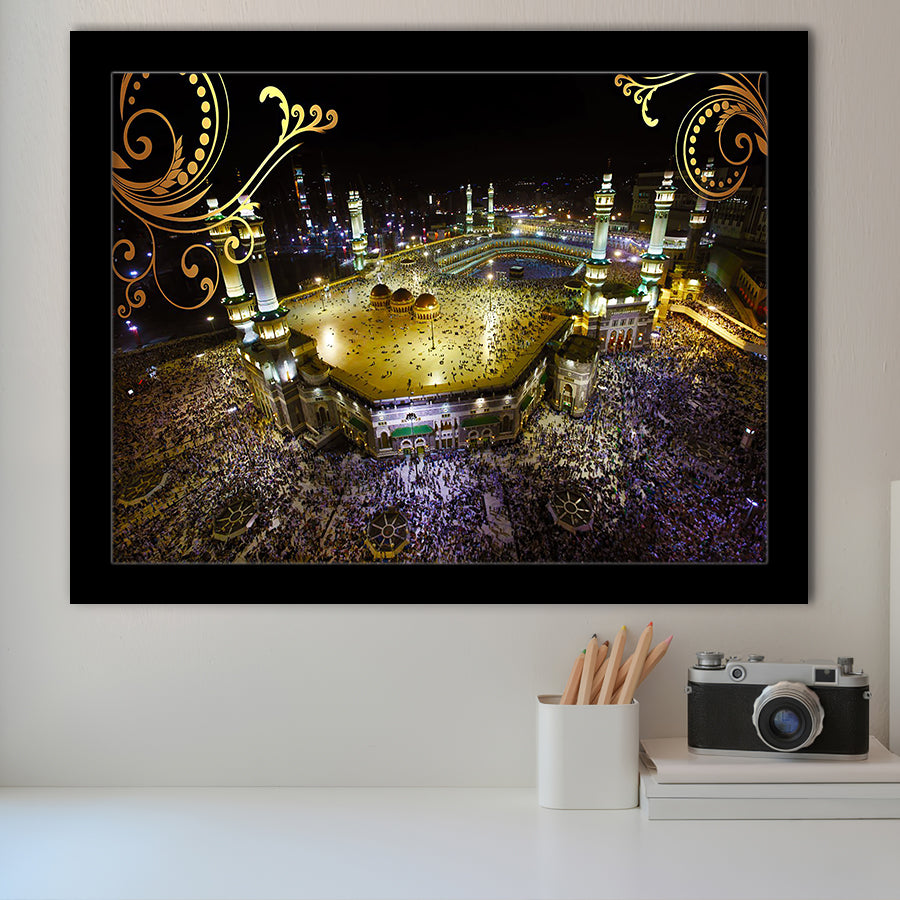 Islamic Prayer Religious Islamic Mosque Mecca Framed Art Prints Wall Art Decor, Framed Picture, Home Decor
