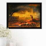 Pandemonium By John Martin, Framed Canvas Prints Wall Art Home Decor,Floating Frame, Ready to Hang