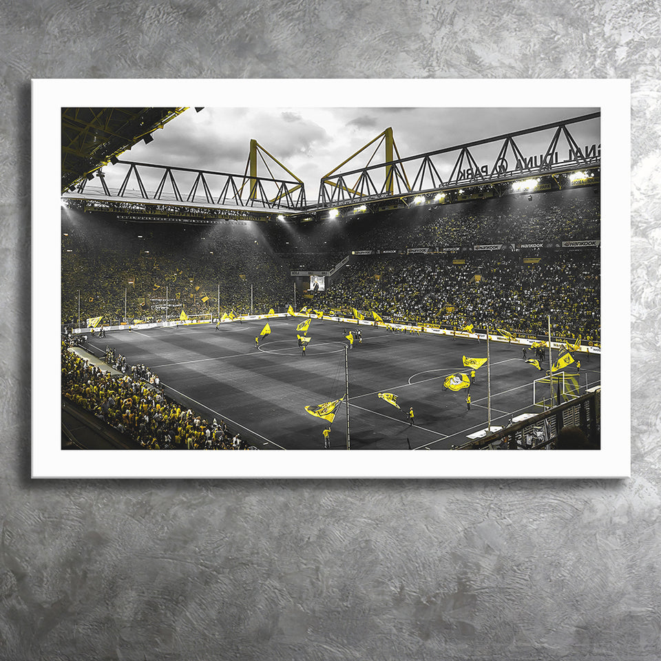 B&W Bvb Borussia Dortmund Signal Iduna Park Stadium Canvas Prints Wall Art - Painting Canvas,Wall Decor,Art Print,Home Decor