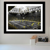B&W Bvb Borussia Dortmund Signal Iduna Park Stadium Framed Art Print Wall Decor - Painting Art, Framed Picture, Home Decor