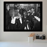 Beer Drinking Bar Black And White Print, End Of Prohibition Framed Art Prints, Wall Art,Home Decor,Framed Picture