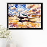 Watercolor Aircraft Painting, Framed Canvas Prints Wall Art Home Decor