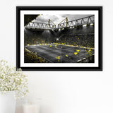 B&W Bvb Borussia Dortmund Signal Iduna Park Stadium Framed Canvas Prints Wall Art - Painting Canvas,Framed Picture,Home Art Wall Decor