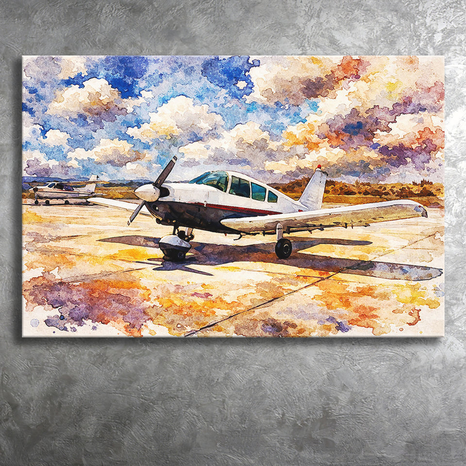 Watercolor Aircraft Painting, Canvas Prints Wall Art Home Decor