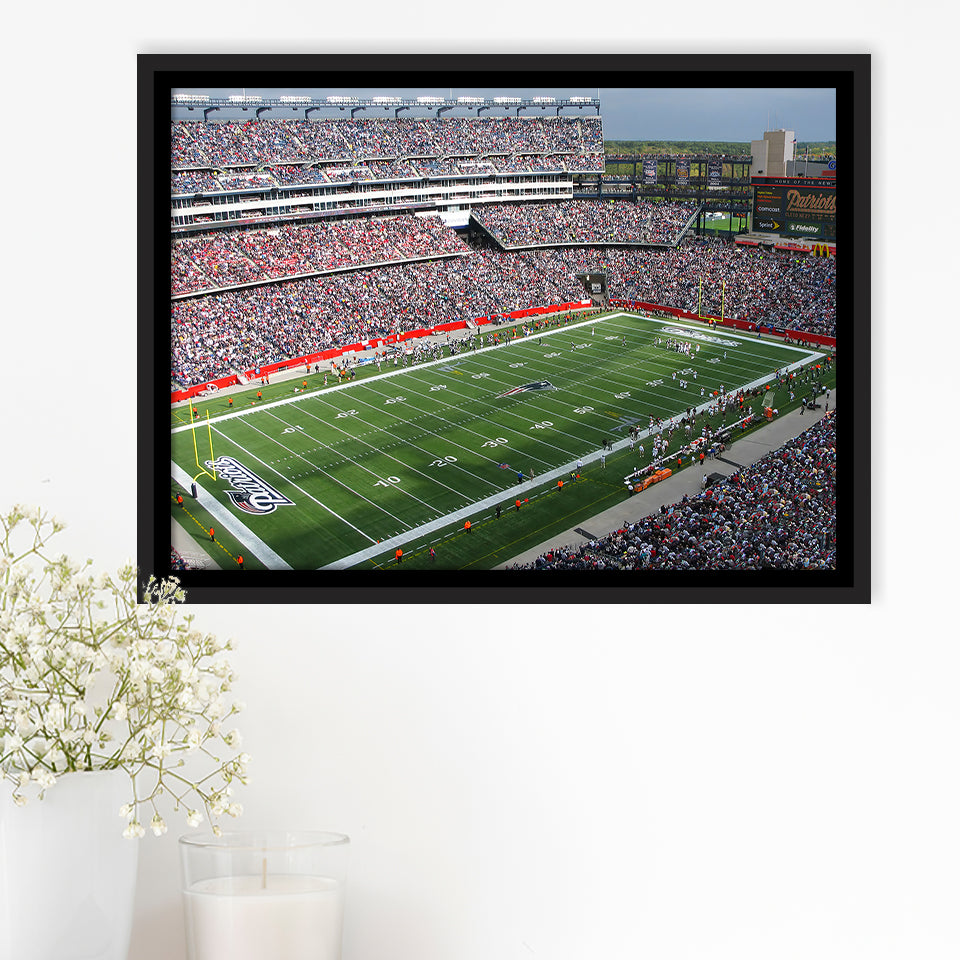 New England Patriots Wall Art Gillette Stadium Framed Canvas Prints,Sport Stadium Art Prints, Fan Gift